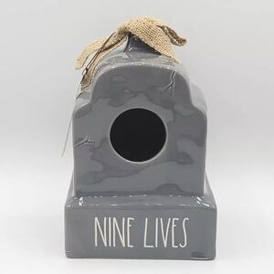 3 for $25 Rae Dunn Halloween Nine Lives Tombstone Ceramic Birdhouse New With Box